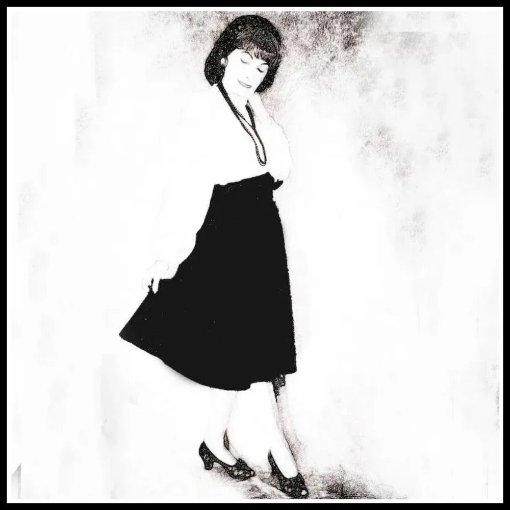 Vintage Black Taffeta Skirt Fit & Flare, High Wide Waist for Swing Dancing - 40s - Picture 6 of 14